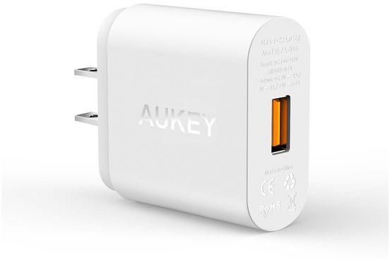 Aukey PA-U28 18W USB 2.0 Wall Charger with 3.3ft Micro USB Cable for Android Smartphones - White
