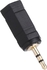 Aux 3.5 Mm Male To 2.5 Mm Female Audio Stereo Headphone Converter Adapter - Black