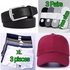 Fashion Men's Pin Leather Belt + Free 3 Classic Briefs , Cap & Free Size Ankle Socks