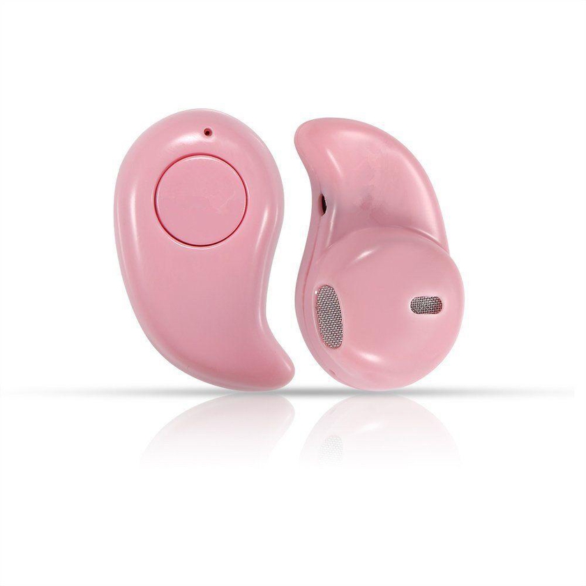 Wireless Bluetooth Headset Handsfree Earphone Mic For iPhone 6 6 6S Plus Samsung S7 Note 5 (Pink)