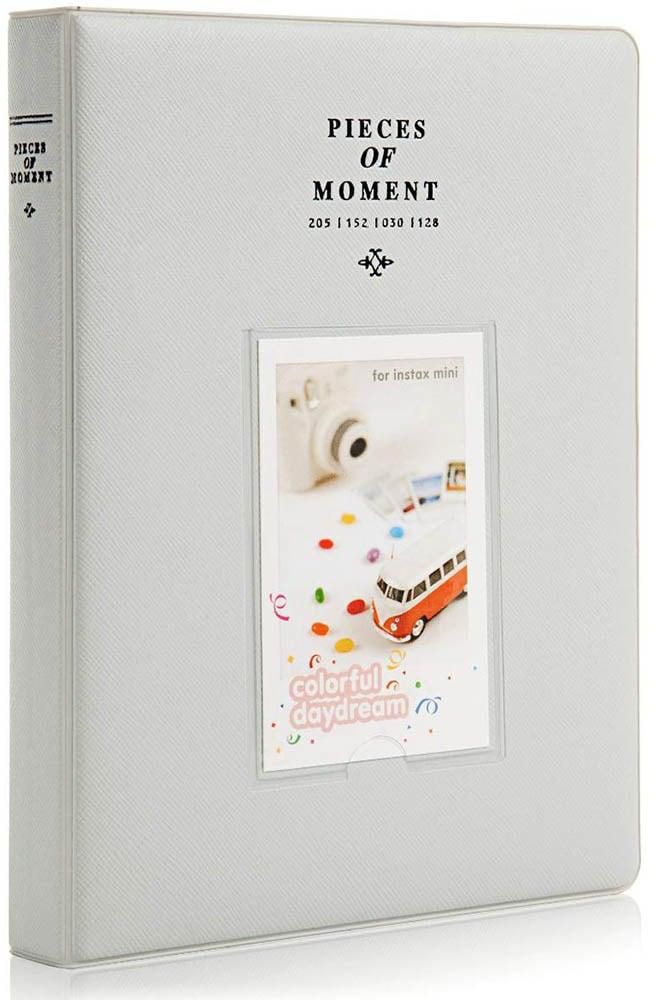 Ozone - 128 Pockets Mini Photo Album for Fujifilm Instax Mini 9 8 7 7S 50 70 90 / Instax SP-1/ Polaroid Instant Camera &amp; Name Card - Grey