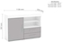 Birlea, Edgeware 1 Door 2 Drawer Sideboard, White & Grey