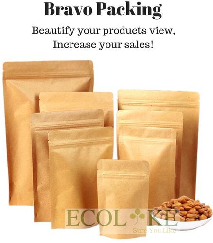 Ecolike 50 pieces Ziplock Inner Aluminium plated Bakery Gift Paper Packing Bag