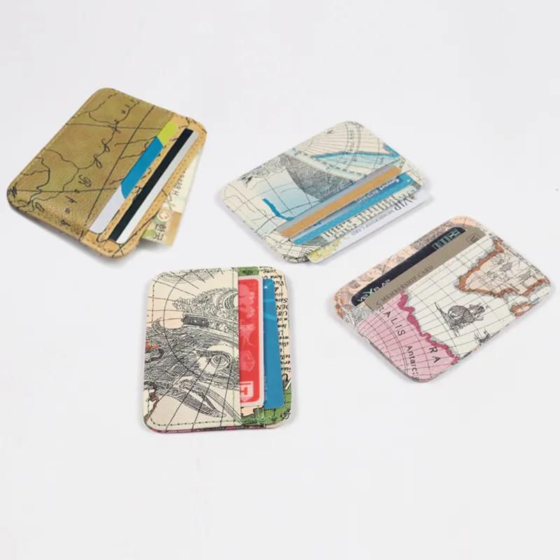 New Korean version creative map card bag bank card set wallet Mini coin change bag small card bag