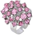 Flower Design Rhinestone Studded Ring