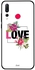 غطاء حماية واقٍ لهاتف هواوي نوفا 4 مطبوع عليه كلمة "Love" مع زهور