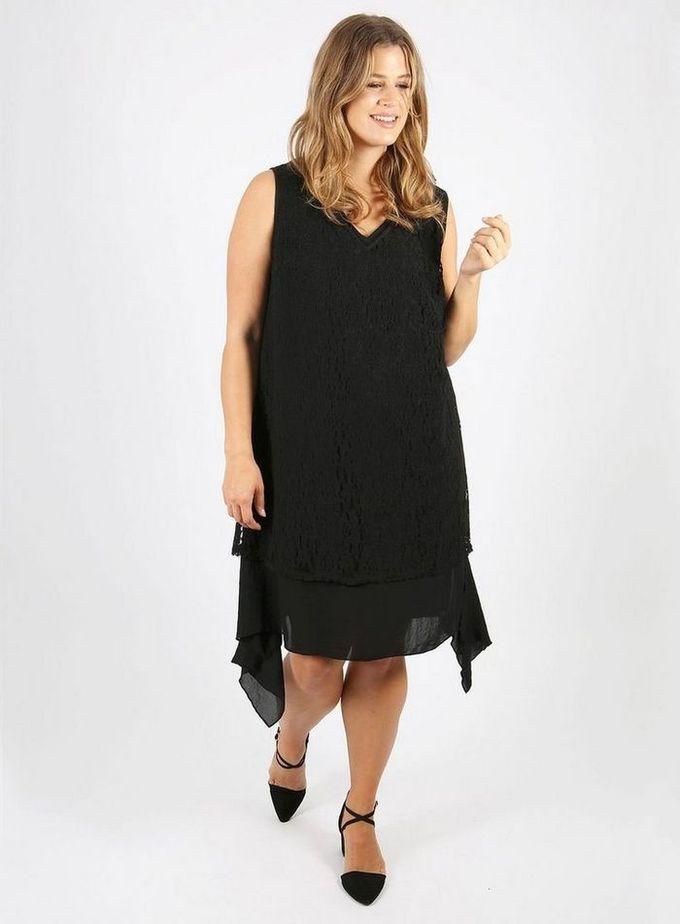 Lovedrobe Black Overlay Shift Dress Size