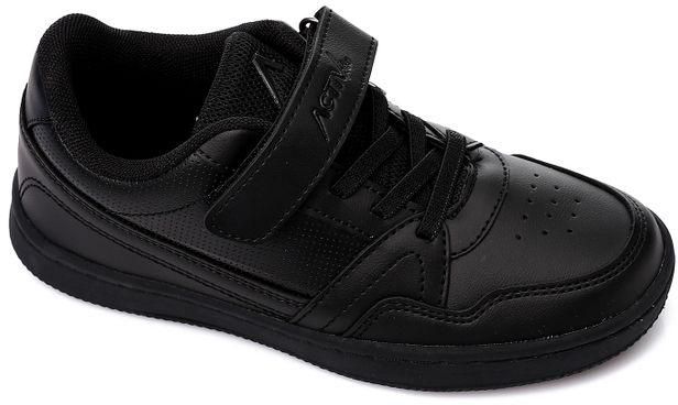 Activ Comfy Leather Kids Sneakers - Black