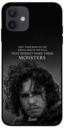 Game Of Thrones Quote Printed Skin Case Cover -for Apple iPhone 12 mini Black/Grey/White أسود/ رمادي/ أبيض
