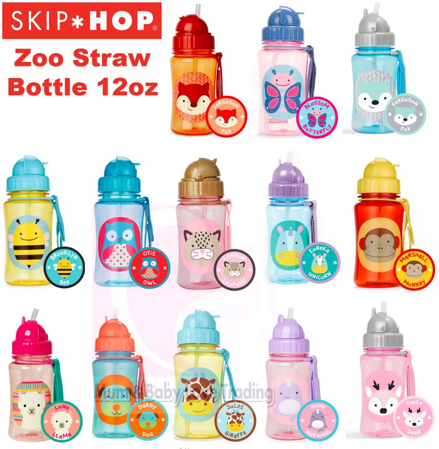 Skip Hop Zoo Collection Kid Straw Bottle 12oz (1pc) (17 Options)
