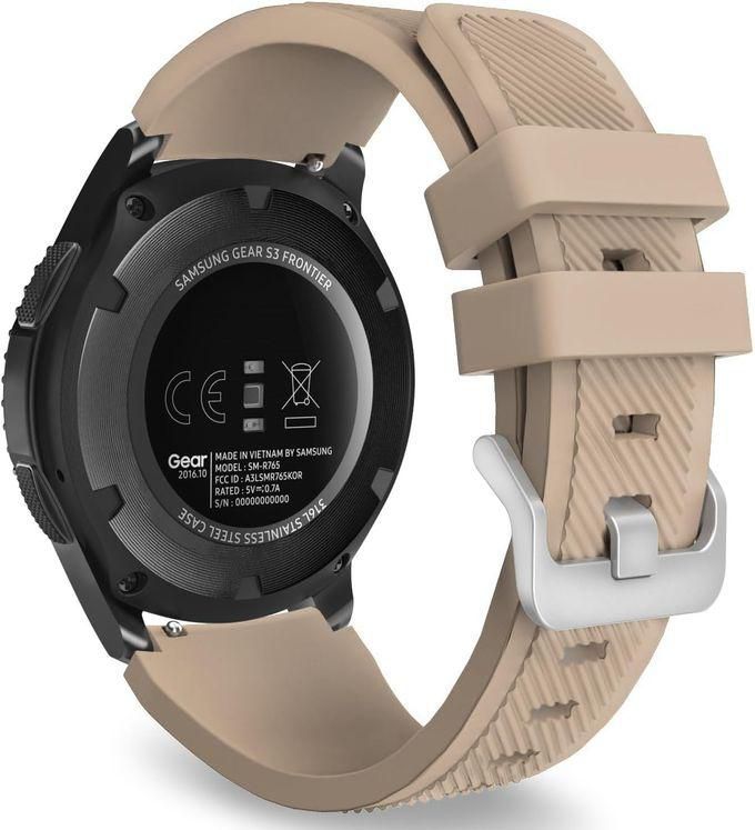 Tentech Silicone Sport Watch Band 20mm Compatible With Samsung Gear Sport/Samsung Watch 4/5/5 Pro/S2 Classic/Active 2 40/44mm/Amazfit GTS 3/GTS 4/4 Mini/Bip 3/Pro/GTS 2 Mini/GTS 2e/Pip U/U Pro – Khaki