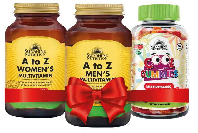Sunshine Nutrition Multivitamin Healthy Family Value Pack A-Z Men, A-Z Women & Cool Gummies