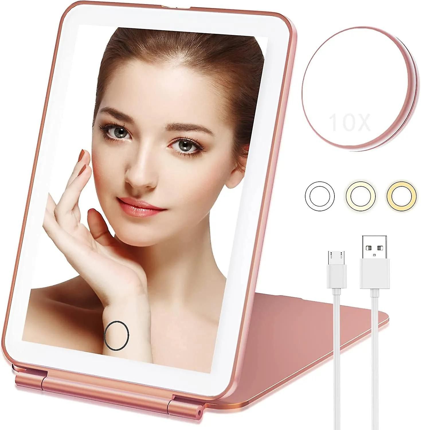 rechargeable LED travel tablet vanity mirror