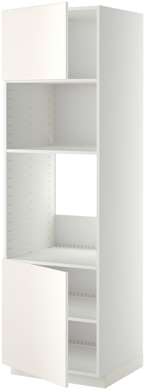 METOD Hi cb f oven/micro w 2 drs/shelves - white/Veddinge white 60x60x200 cm