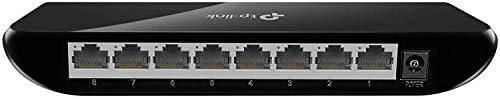 TP-Link 8 Port Gigabit Ethernet Network Switch | Plug and Play | Desktop or Wall-Mount | Plastic Case Ethernet Splitter | Fanless | Traffic Optimization | Unmanaged (TL-SG1008D),Black
