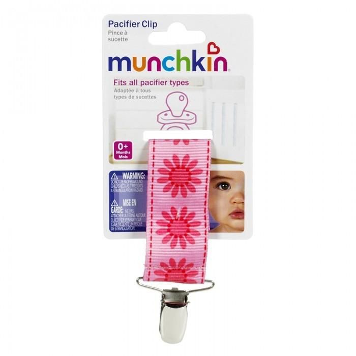 Tiddley Pom Munchkin Pacifier Clip - Pink Flower