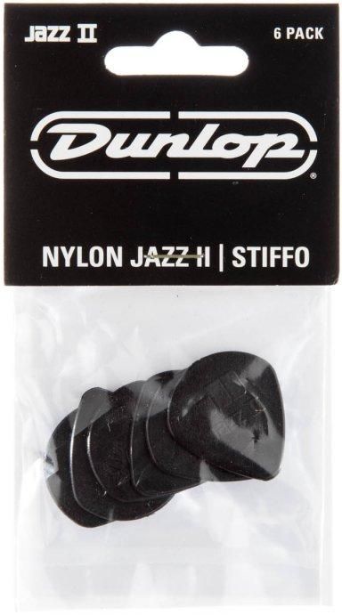 Jim Dunlop Nylon Jazz Ii Guitar Pick 47p2s, 6 Picks Player Pack (Black)