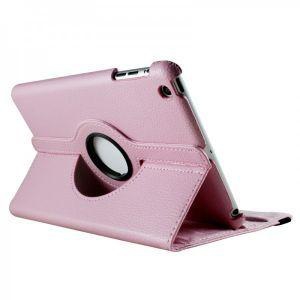 360 Degree Rotating Leather Case With Built-in Stand For iPad Mini, Pink