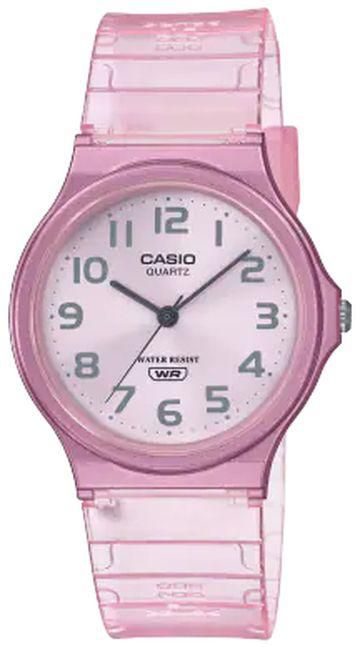 Casio Watch MQ-24S-4BDF for Unisex Analog Pink Resin Band
