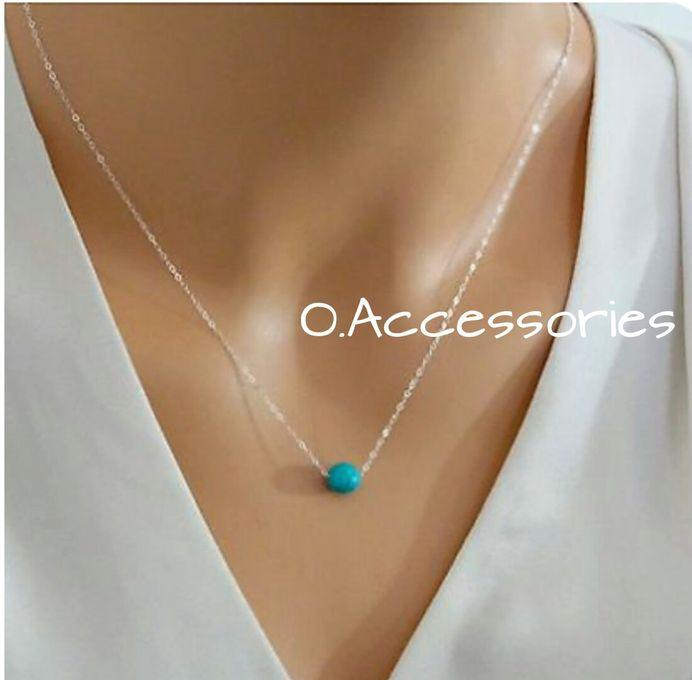 O Accessories Necklace Chain Silver _turquoise Stone