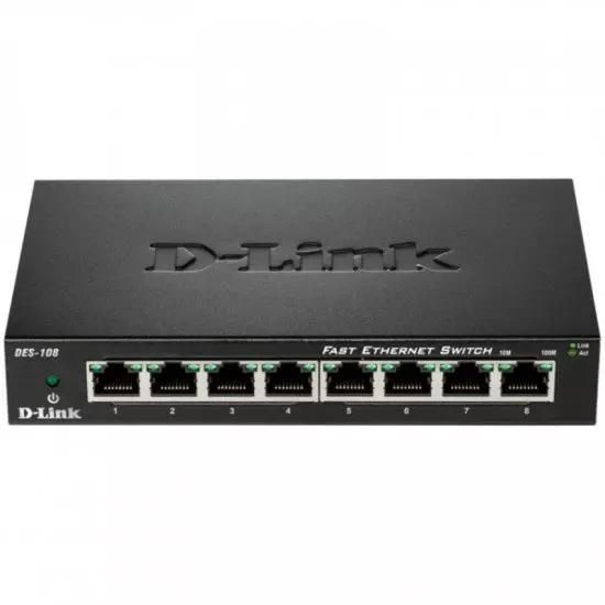 D-Link DES-108 metal 8-port 10/100 Desktop Switch | Gear-up.me