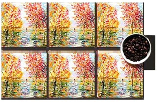 6-Piece Decorative Coasters Multicolour 7x7 centimeter