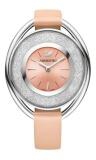Swarovski Crystaline Oval Peach Silver Tone Watch