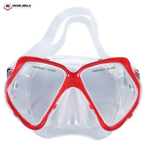 Win Max Adult Adjustable Anti-fog Diving Mask Swimming Goggles - Red