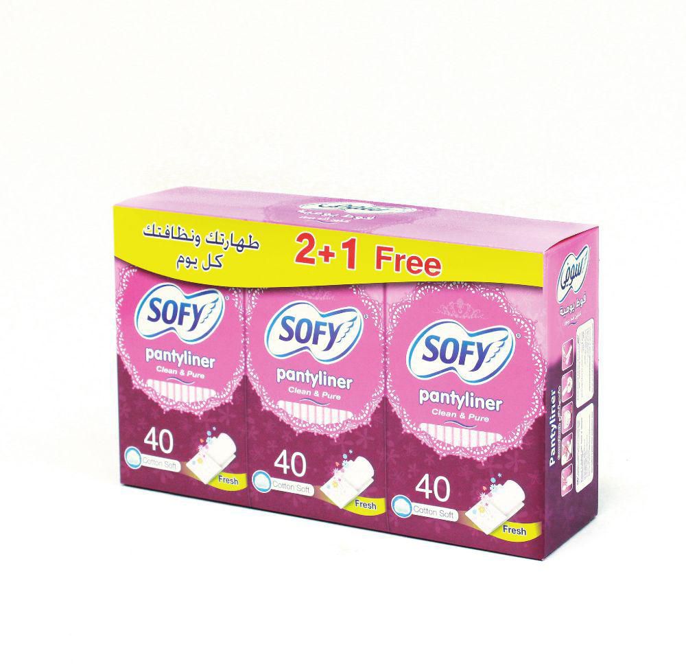 Sofy panty liner (Clean & pure) Fresh 2+1 (120) PADS price from souq in ...