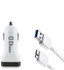 Dimax Car Charger Dual USB Port ForSamsung Galaxy Note 3 & Galaxy s5 - White