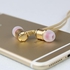 Generic M410 3.5mm Super Bass Sport Running Earphone Flat Cable Headsets Metal In Ear Earphones With Microphone For Phone (Gold)