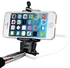 Selfie Cable Take Pole Stick Wired Monopod for Apple and Android Smartphone - Black