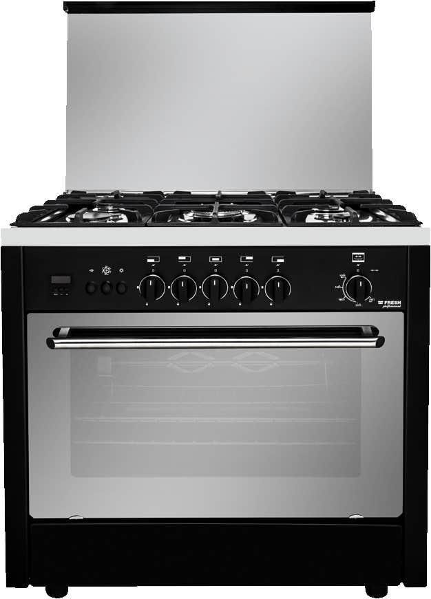 Get Fresh 500000087 Professional Gas Cooker, 90 cm - Black with best offers | Raneen.com
