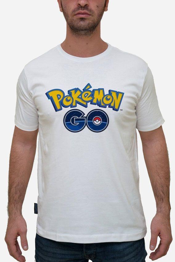 Printed Pokemon: Go T-Shirt - White