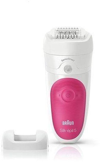 Braun Silk Epil 5 5/500 SensoSmar ماكينة إزالة الشعر اللاسلكية للاستخدام الجاف أو الرطب - 2 ملحقات