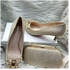 Honey Beauty Women's Heel Shoe And Purse - Silver