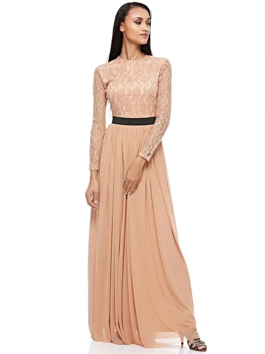 Rare London Pleated Dress for Women - Nude