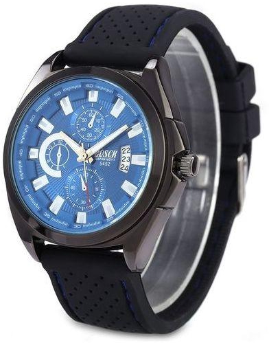 Bosck Unisex Sport Business Quartz Watch - Blue+Black