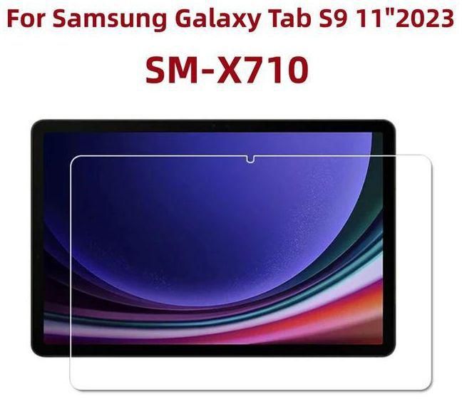 ( Samsung Galaxy Tab S9 ) واقي شاشة زجاج مقوى عالي الدقة لموبايل سامسونج تاب اس 9 - 0 - شفاف