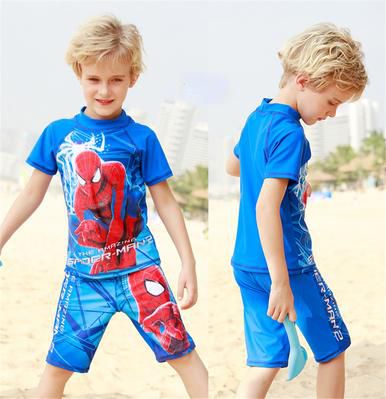 Boys Swimwear 2 Pieces Spider Man 3D Cartoon Printed