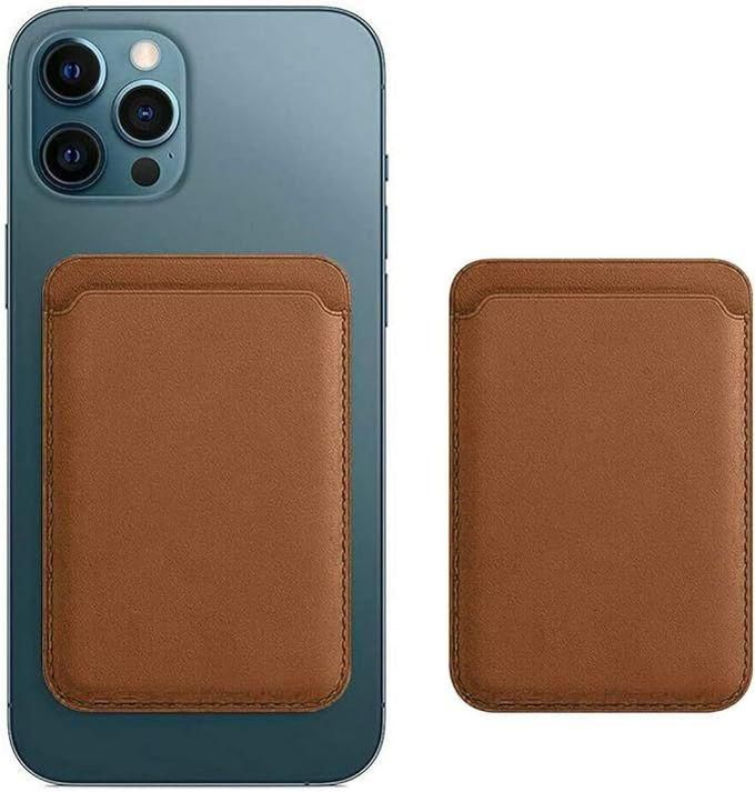Compatible With Leather Wallet IPhone 12/Pro/Max/Mini, With MagSafe Magnetic RFID Card Holder, Card Holder With Magnet For Phone (Brown)