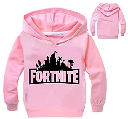Fashion Fortnite children spring and autumn long sleeves hoodies sweater,130cm height,pink