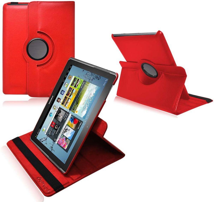 360 Rotating Case Cover with Screen Protector for Samsung Galaxy Note 10.1  Note N8000 - Red