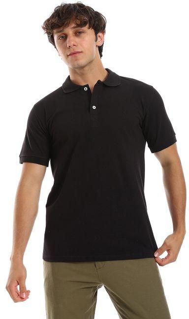 AKAM Pique Pattern Polo Shirt - Black