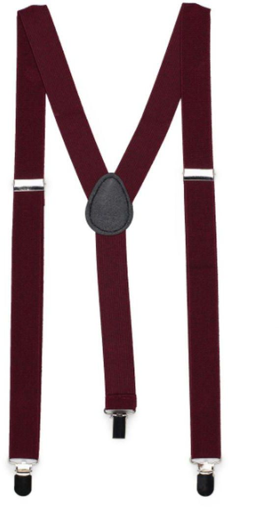 Fashion Durable Men Women Clip-on Suspenders-Maroon