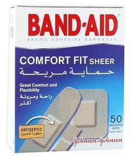 Band Aid Comfort Fit Sheer Bandage Assorted Size - 50's