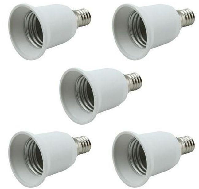 Light Bulb Base Adapter Socket Converter E14 To E27 - 5 Pcs