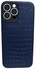 Crocodile Leather Case For iPhone 13 Pro - Blue