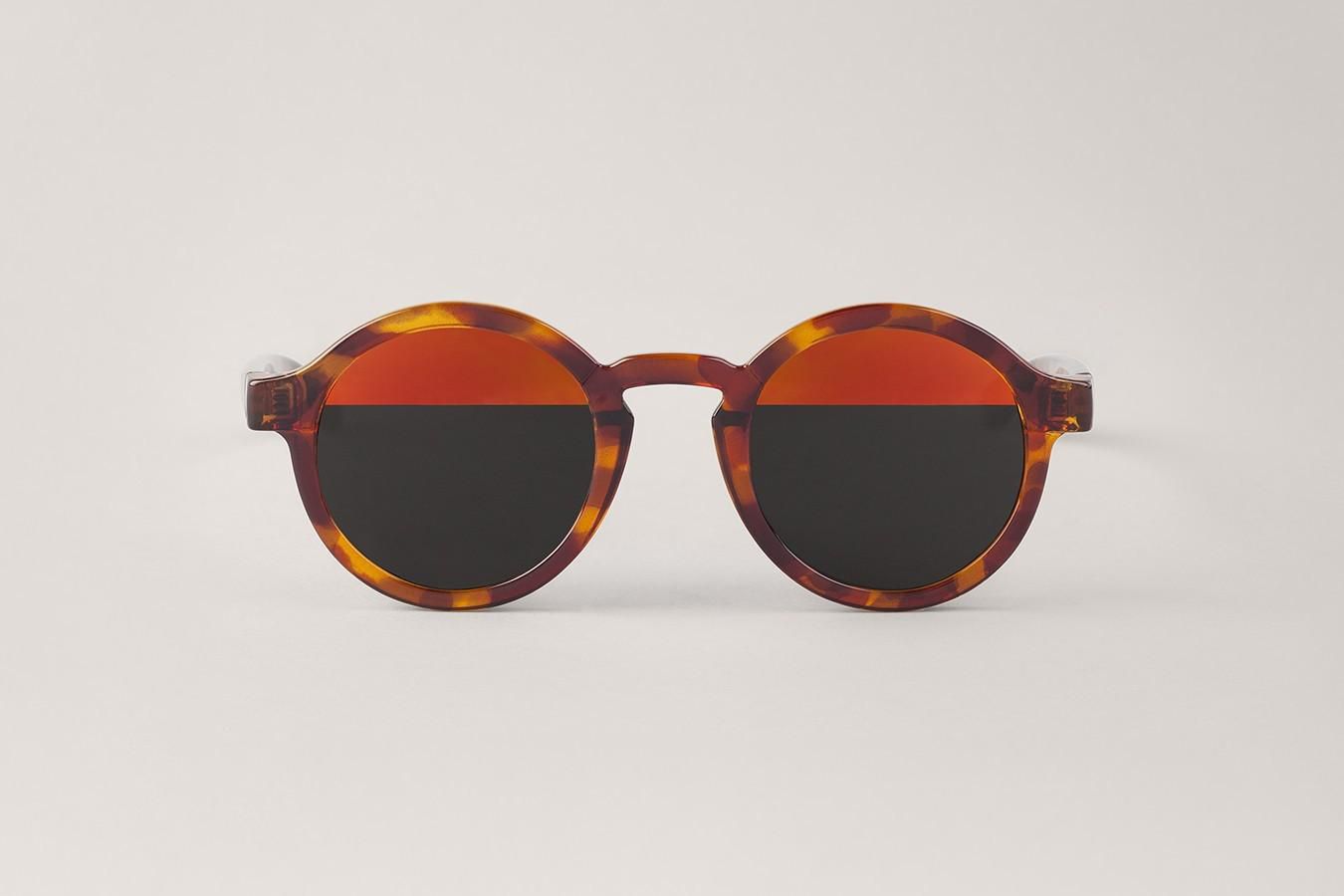 Mr.Boho Vintage Tortoise Frame Sunglasses with Bicolor Red Lenses for Women
