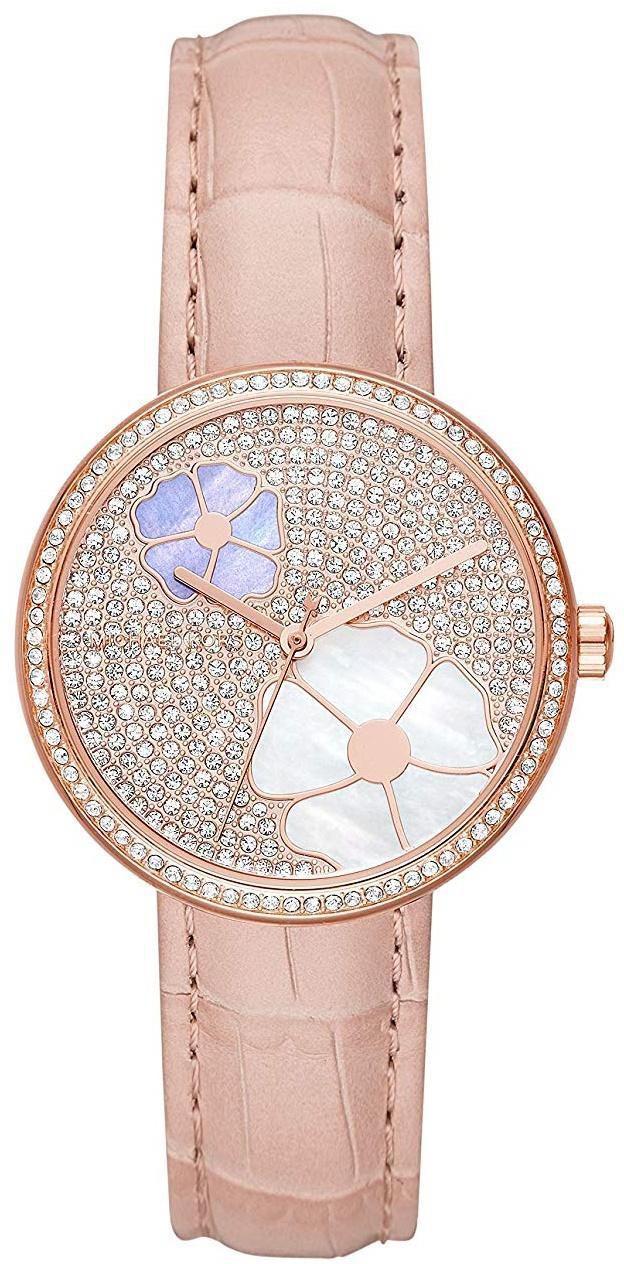 Michael Kors Women's Courtney Crystalline Leather Watches MK2718 (Pink Dial)